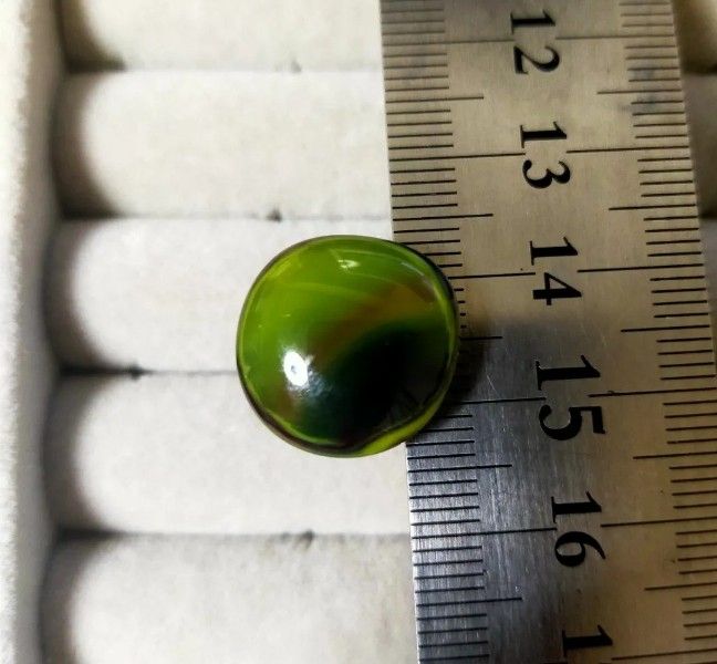 指輪 ガラス ハンドメイド  金古美色 抹茶色 緑色 グリーン