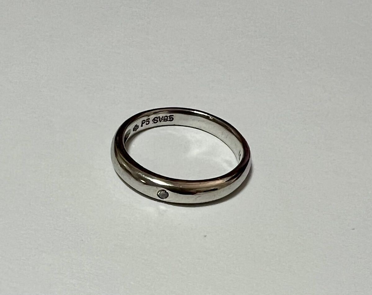 ジュエリーマキ ダイヤモンド リング 約2.06g 8号 P5SV95刻印あり 指輪 シルバー パラジウム ダイヤ 0.01ct アクセサリー ユーズドの画像1