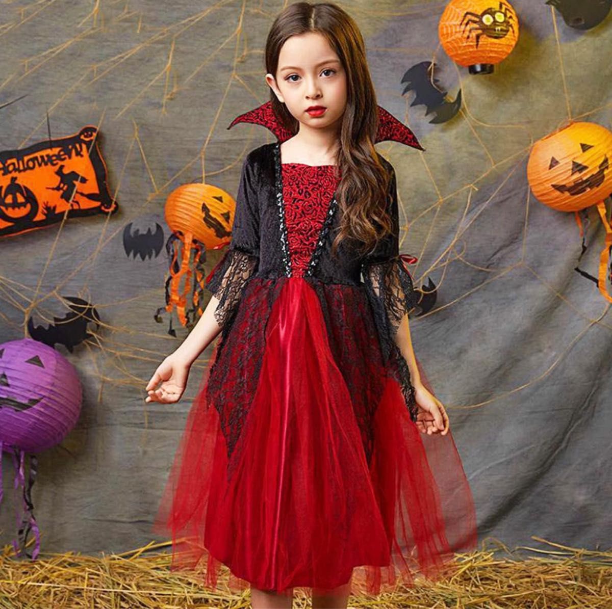 ハロウィン 衣装 コスプレ 子供 キッズ 魔女 吸血鬼  悪魔衣装 バンパイア