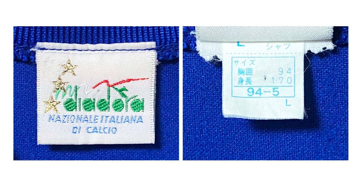■中古■ディアドラ■イタリア代表 92/93 ホームユニフォーム■長袖■Lサイズ■NO.7の画像8