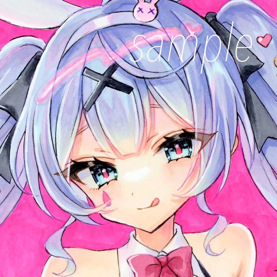 ART 手描き アート ラビット 一点モノ イラスト 手描きイラスト 初音ミク ラビットホール (ラビットホール