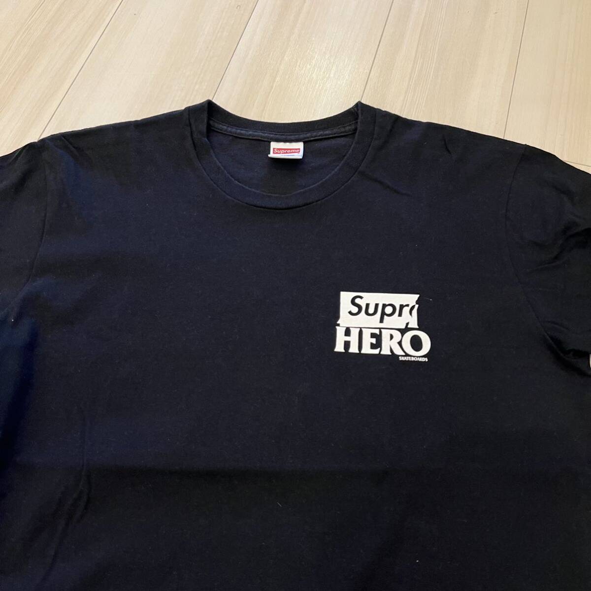 中古 M 22SS Supreme × ANTI HERO Dog Tee Black シュプリーム×アンタイヒーロードッグ ドッグ Tシャツ ブラック バックビッグ ロゴの画像3