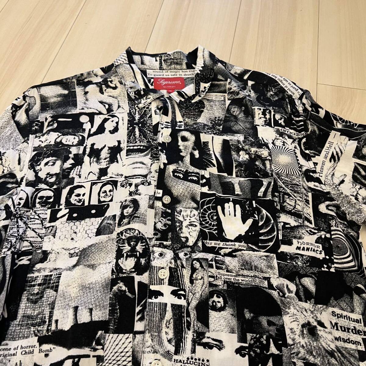 中古 M 18ss Supreme Vibrations Rayon S/S Shirt White シュプリーム バイブレーションレーヨンシャツ 半袖 ホワイト 白 の画像3