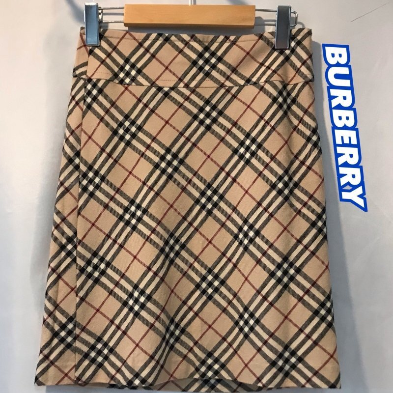 ＢＵＲＢＥＲＲＹ バーバリー チェックスカート ３６ 茶色 三陽商会 ＢＬＵＥ ＬＡＢＥＬ ブルーレーベル ブラウン 洋品婦人服/252の画像1