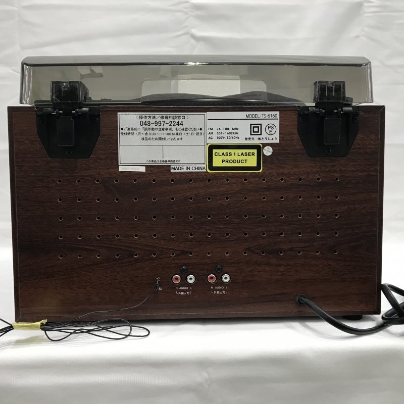 中古 とうしょう 木目調 ＷＣＤダビング マルチプレーヤー ＴＳ６１６０ ２０１６年製 レコード ＣＤ テープ ラジオ 電化製品/248の画像4