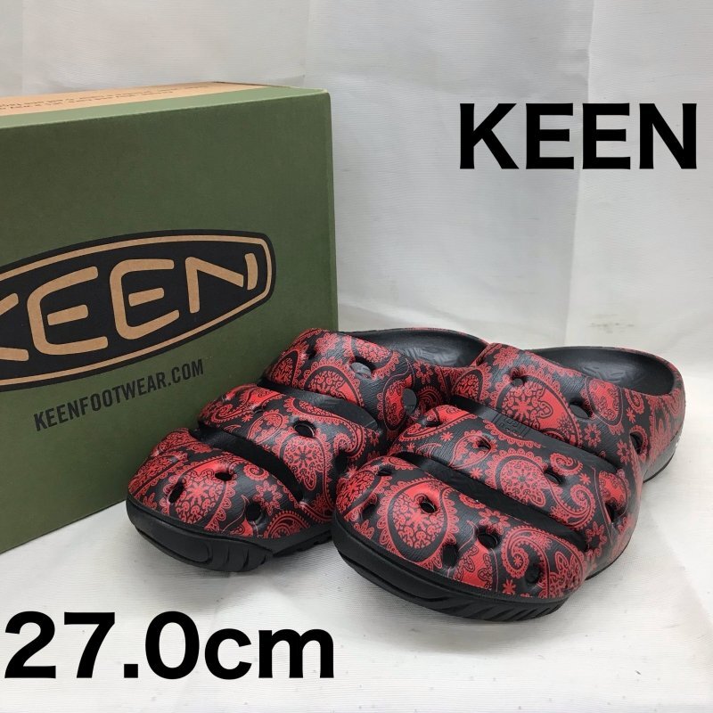 【未使用】 ＫＥＥＮ キーン ヨギ アーツ メンズ ＹＯＧＵＩ ＡＲＴＳ ペイズリー サンダル レッド ２７ｃｍ 靴/246の画像1