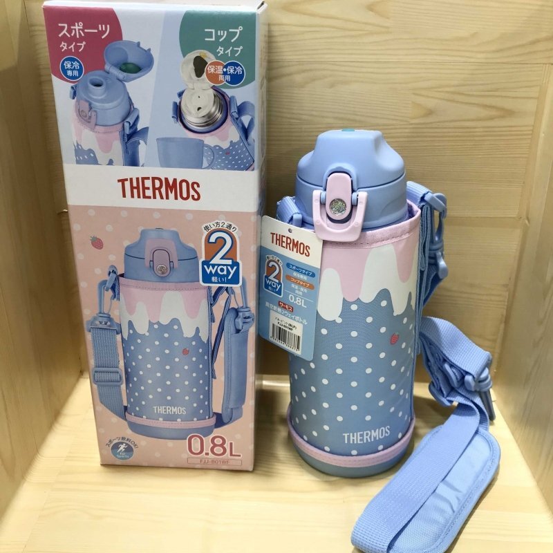 ＴＨＥＲＭＯＳ サーモス 水筒 真空断熱 ２ＷＡＹ ボトル ０．８Ｌ 保冷 保温 両用 ＦＪＪ－８０１ＷＦ ブルーピンク 雑貨/208_画像1