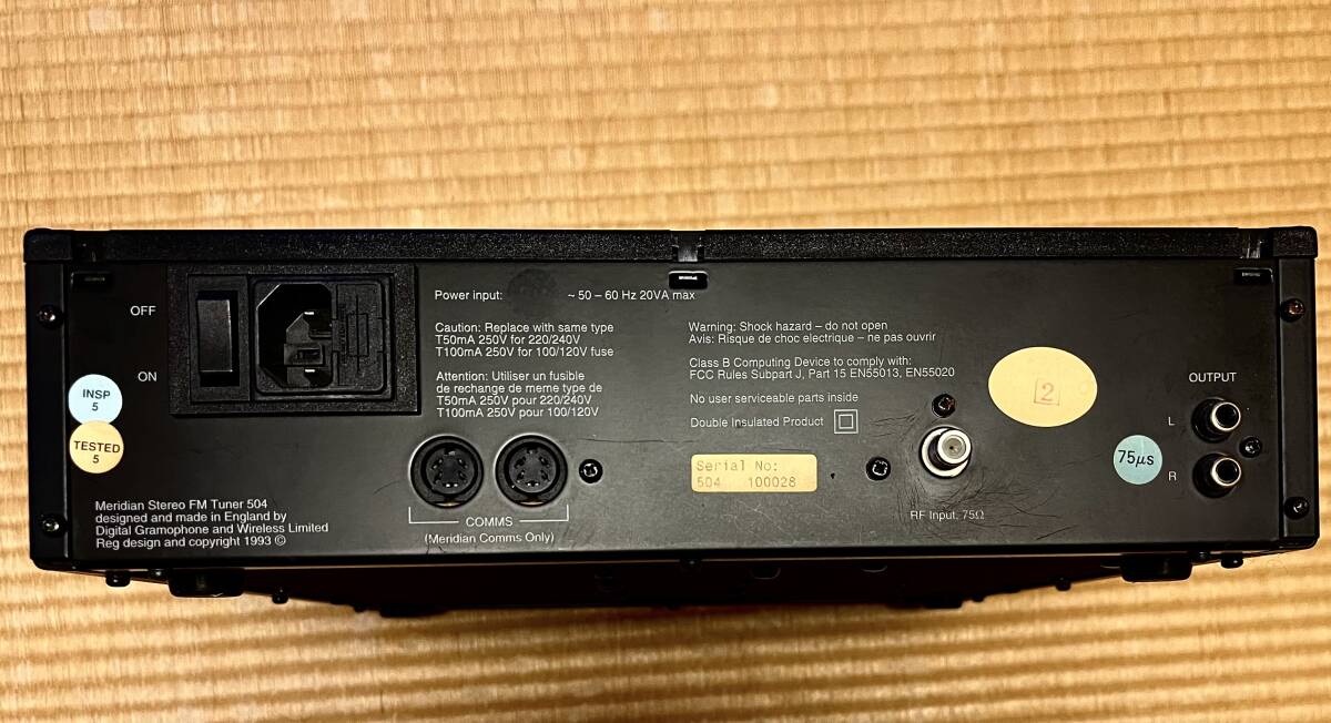 メリディアン ステレオFMチューナー ５０４ 中古 美品の画像3