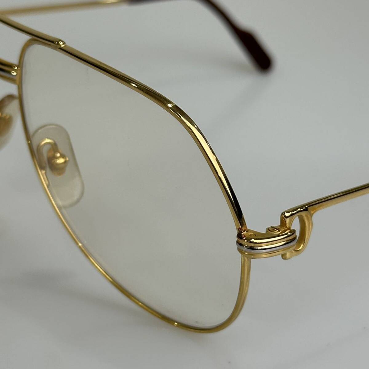 極美品!!Cartier カルティエ【111296】59□14トリニティ ティアドロップ型 眼鏡 フレーム デモレンズ付 140 メガネ サングラス フランス製_画像7