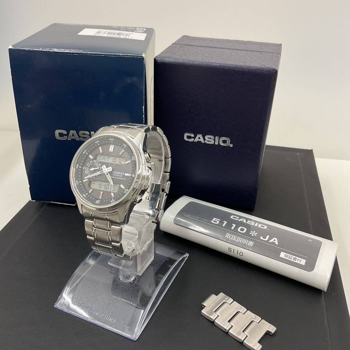 3195 CASIO カシオ LINEAGE リニエージ MULTI BAND 6 腕時計 LCW-M300 電波ソーラー 電波時計 稼動品の画像1