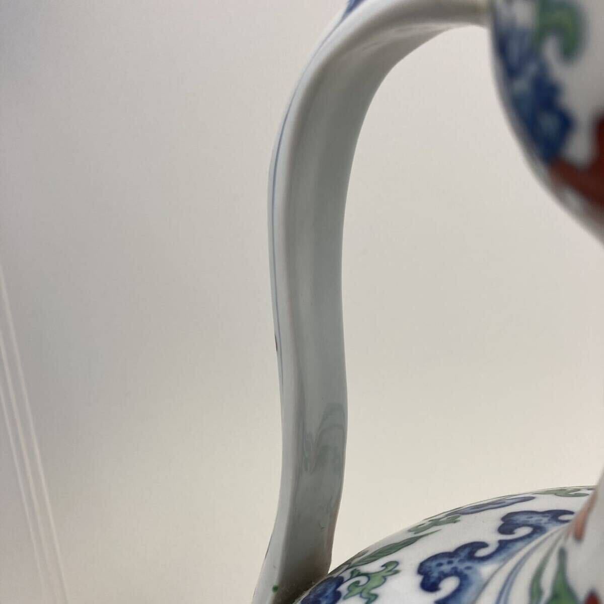 4101 模写 壺 つぼ 飾壺 花瓶 陶器 中国古玩 中国美術 大清雍正年製 大花瓶 中国の画像4