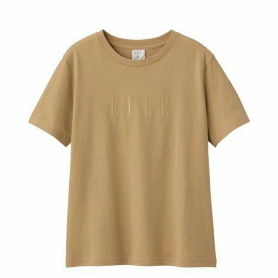 XLサイズ ELLE Tシャツ【※圧縮跡?有り】 ベージュ 新品 ジーユー GU グラフィックT 半袖 完売品 綿100% ロゴ刺繍 ロゴTシャツ 送料無料_画像1