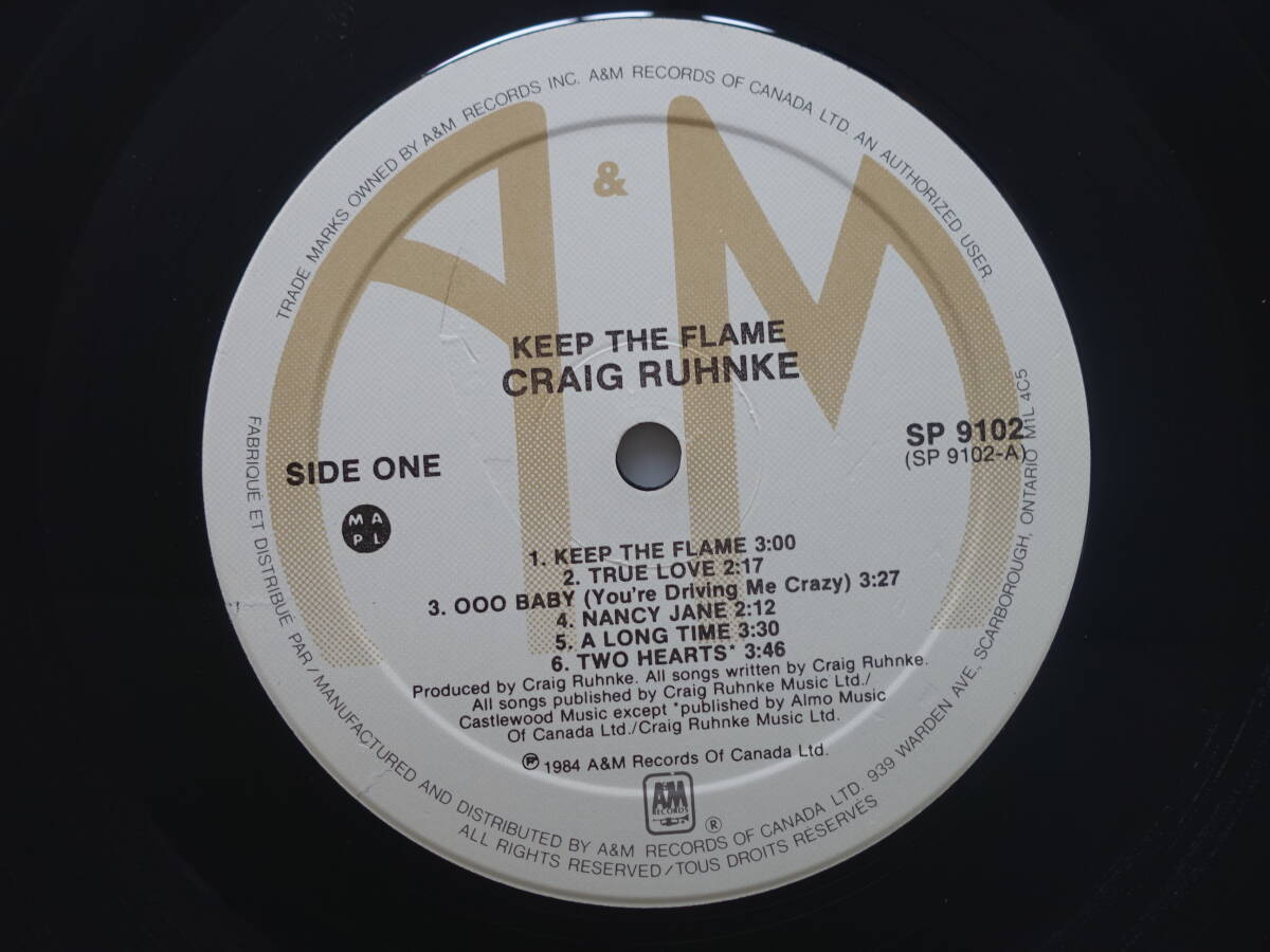 xyu★LP-H89★Craig Ruhnke keep The Flame SP9102 カナダ盤 クレイグランク シュリンク付★の画像9