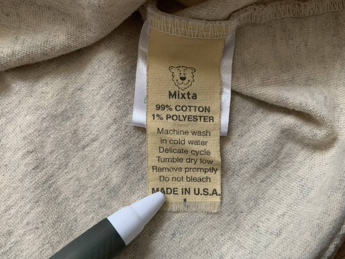 【古着】USA製 Mixta ミクスタ ハンドプリントTシャツ Lサイズ MADE IN USA アメリカ製 染み込みプリントの画像5