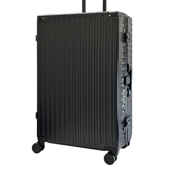 1 jpy start (B-823)2023-L-Black/ new goods unused black large light weight aluminium frame type outlet suitcase Carry case 