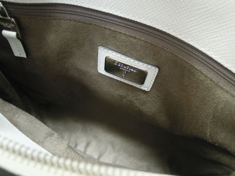 2008) 未使用 SERAPIAN セラピアン レザー 2way ハンドバッグ ショルダー Small Melinee bag Evolution Optical White ホワイトの画像9