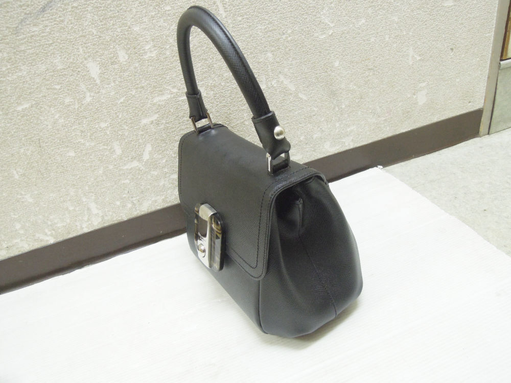 2009) 未使用 SERAPIAN セラピアン レザー 2way ハンドバッグ Small Gina Bag Evolution Black ブラックの画像5