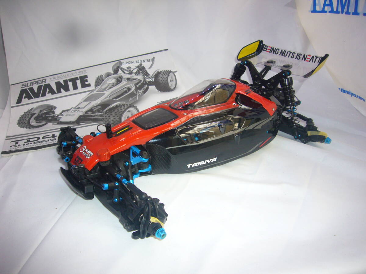 タミヤ　 1/10RC スーパー アバンテ (TD4シャーシ) 中古品　オプション、スペアパーツ、ボディなど多数 美品_画像1