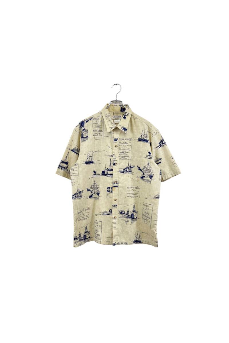 Made in USA Cooke Street Honolulu aloha shirt クックストリート アロハシャツ ベージュ系 総柄 ヴィンテージ ネ_画像1