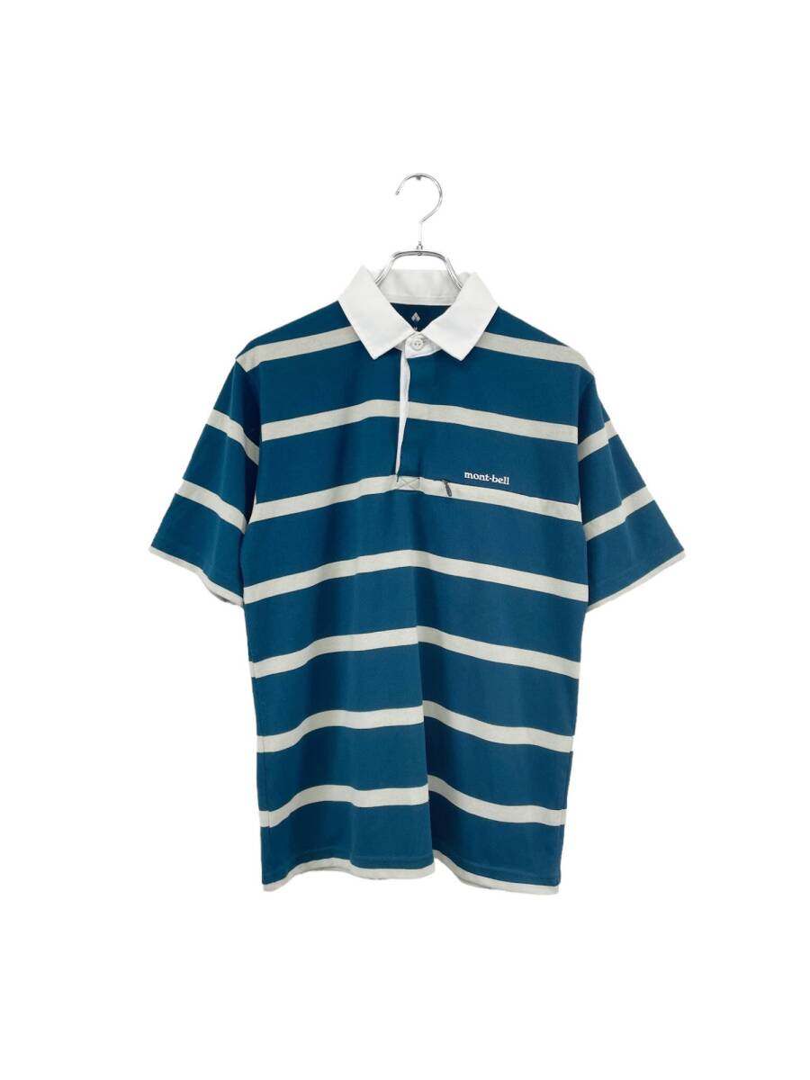 mont-bell border polo shirt モンベル ポロシャツ ボーダー ヴィンテージ ネ_画像1