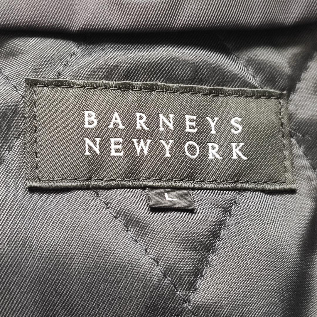 バーニーズニューヨーク『抜群の汎用性』BARNEYS NEWYORK トレンチコート ベルト ベルテッド キルティングライナー付 ブラック 黒 Lサイズの画像9