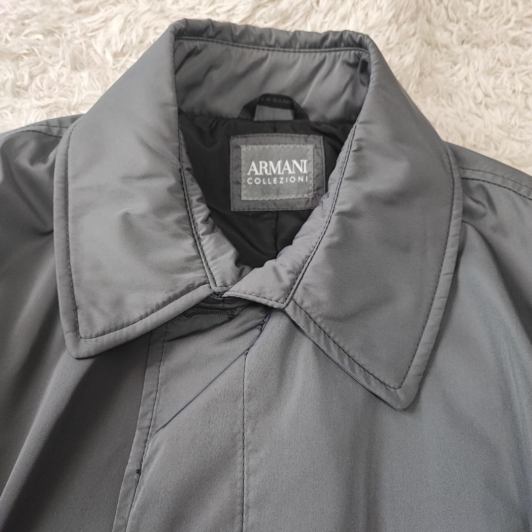 【美品】アルマーニコレツォーニ『機能性抜群』ARMANI WATER REPELLENT 撥水 防水加工 ロングチェスターコート コート 50 XL グレー メンズ