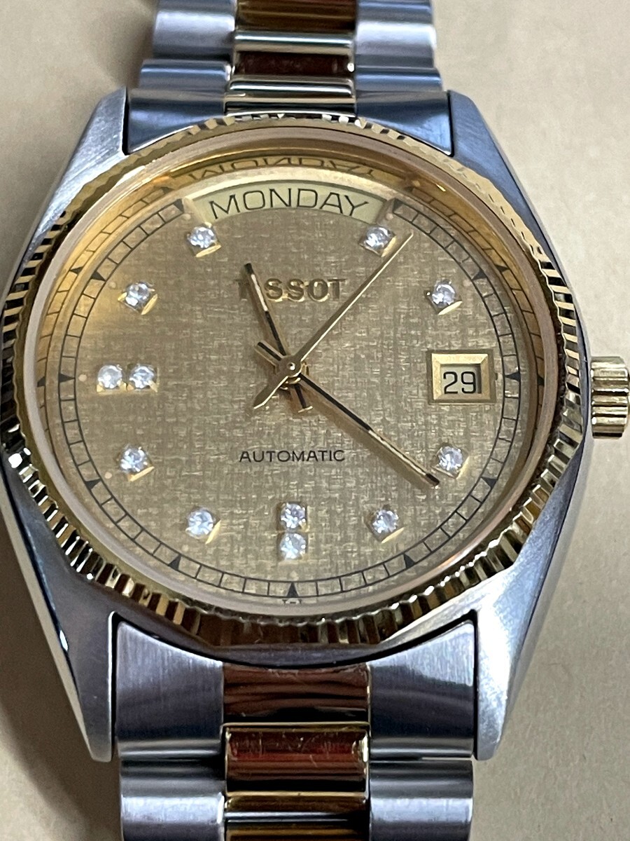 TISSOT SEASTAR AUTOMATIC D352 CAL.ETA 2834-2 ゴールド 腕時計 ティソ シースター 自動巻き メンズ腕時計 男性向け TISSOTの画像1