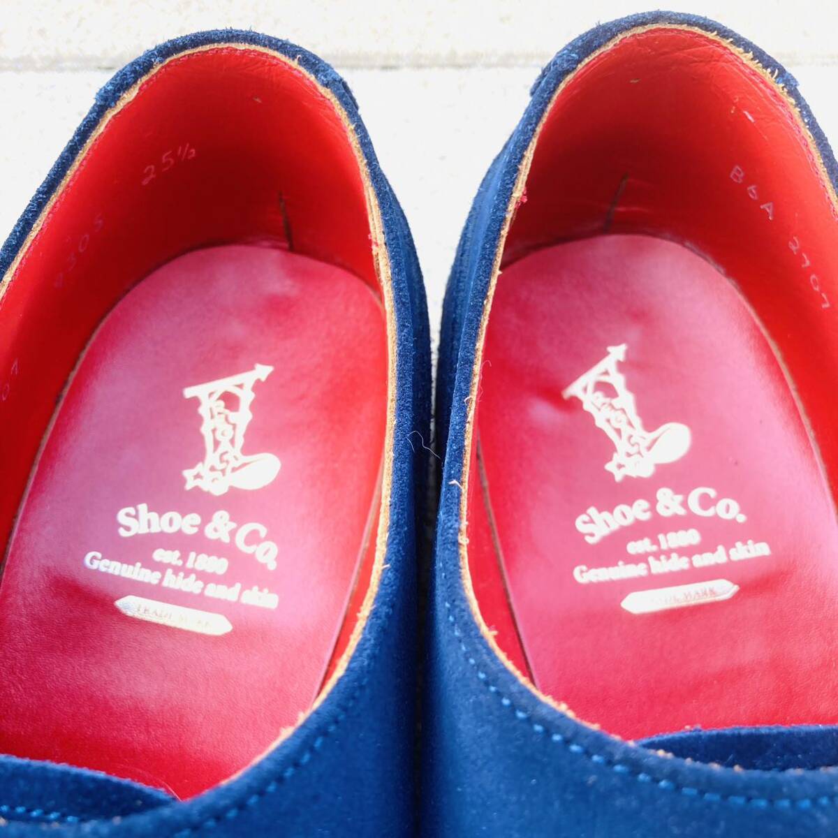 ★最上位ライン★ REGAL Shoe&Co. リーガル 25.5cm 革靴 ダブルモンク スエード 日本製 ネイビー ロイヤルブルー NV マリンテイスト_画像6