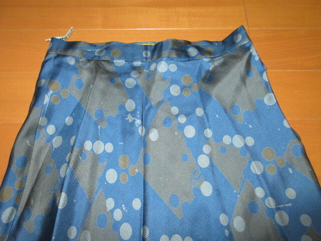 *UNDER COVER 2000 design dot pattern silk tight skirt blue group S*