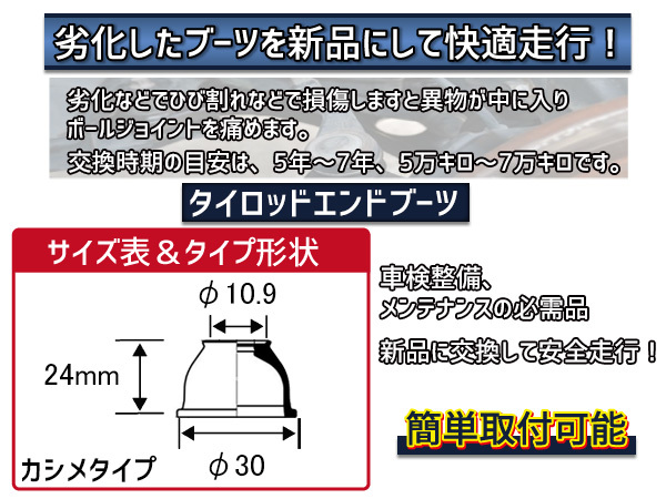 ■マーチ K13 タイロッドエンドブーツ ロアボールブーツ 4個セット 適合確認不可 H22.7～R2.7 大野ゴム 送料無料_画像2