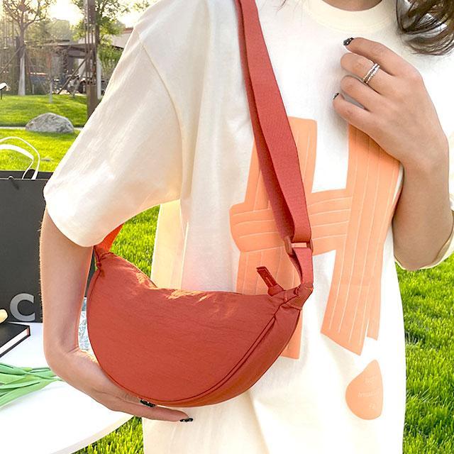  shoulder bag lady's men's round Mini body bag light high capacity diagonal .. moon bag [ orange ]