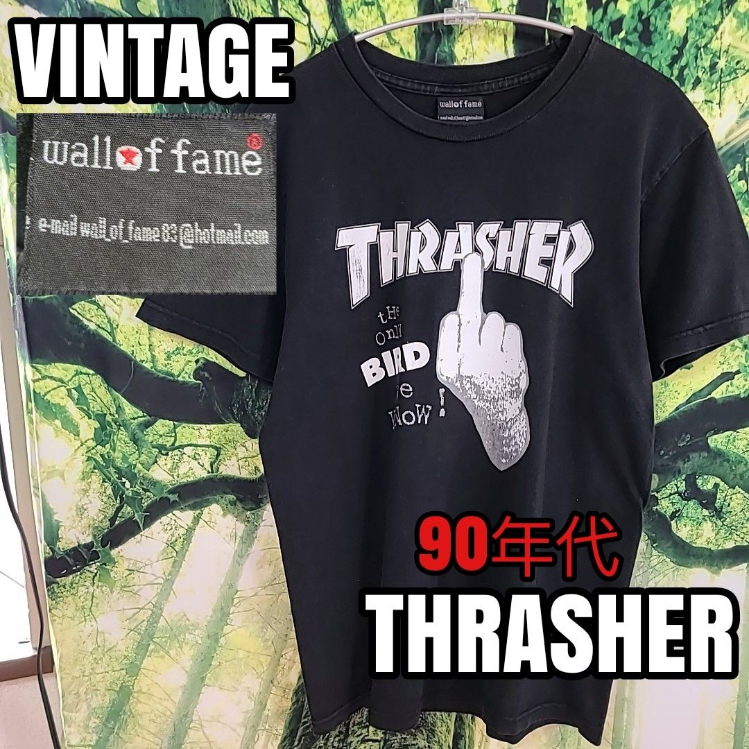 希少 デザイン 90s 90年代 ビンテージ THRASHER スラッシャー 黒 希少 デザイン 90s 90年代 ビンテージ THRASHER スラッシャー 黒