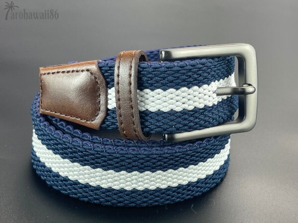 arohawaii86*HB-M21A. original leather / cotton. navy series # cotton mesh * leather belt new goods *1 start *1 jpy start *