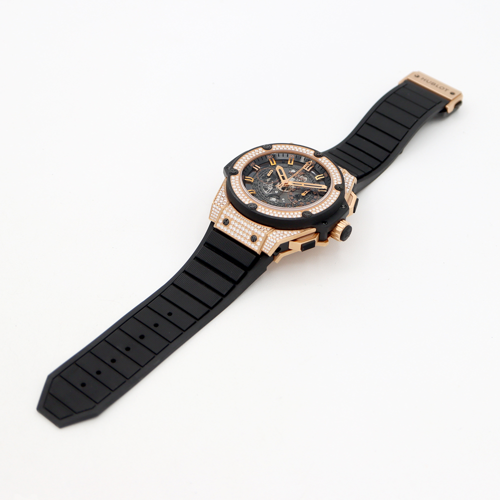 HUBLOT ウブロ キングパワー ウニコ キングゴールドパヴェ クロノグラフ 701.OX.0180.RX.1704 金無垢 メンズ 自動巻き_画像5