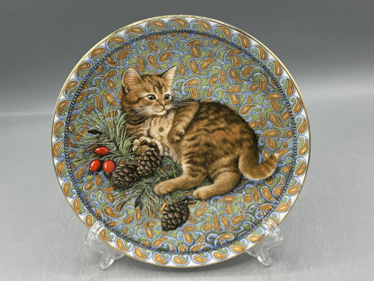  エインズレイ レズリーアンアイボリー 4枚 飾り皿 1月 2月 3月 4月 子猫 カレンダープレート Meet my kittens 猫 (793) _画像2