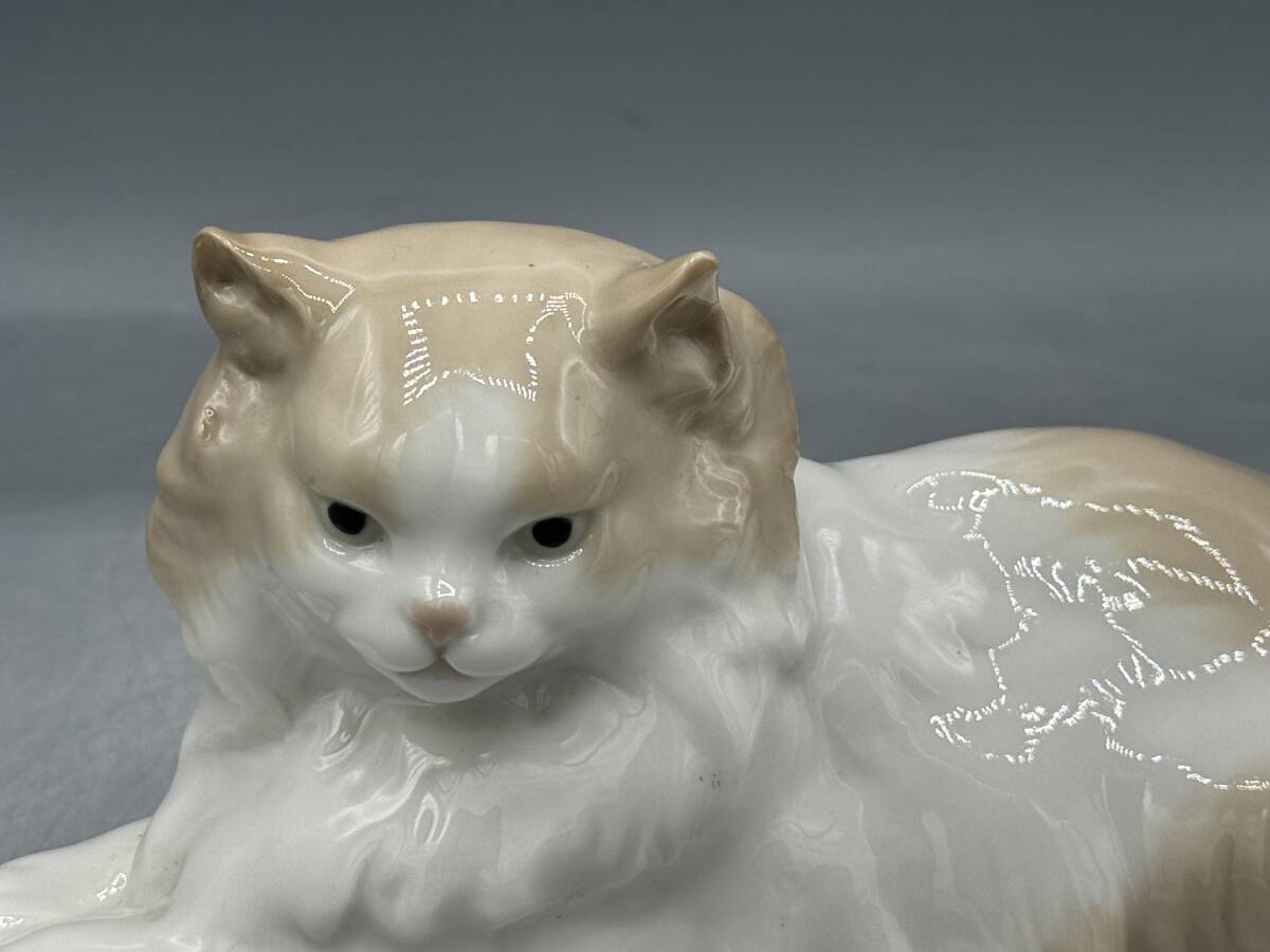 リヤドロ LLADRO Nao ナオ 長毛 長さ26cm 猫の置物 フィギュリン 陶器 ネコ_画像2