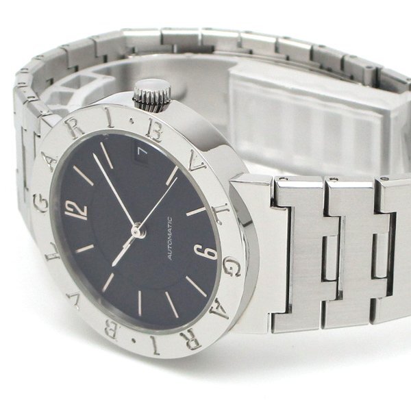 1円～ 3ヶ月保証付き 磨き済み 美品 本物 定番 人気 BVLGARI ブルガリ BB33SSD AUTO ブラック メンズ 時計の画像8