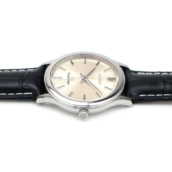 1円～ 3ヶ月保証付き 磨き済み 美品 本物 人気 Grand Seiko グランドセイコー 9581-7020 シルバー 革ベルト メンズ 時計