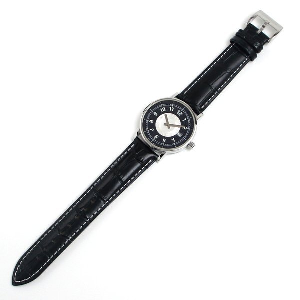 1円～ 3ヶ月保証付き 磨き済み 美品 本物 人気 MONTBLANC モンブラン サメット 7045 革ベルト メンズ 時計の画像7