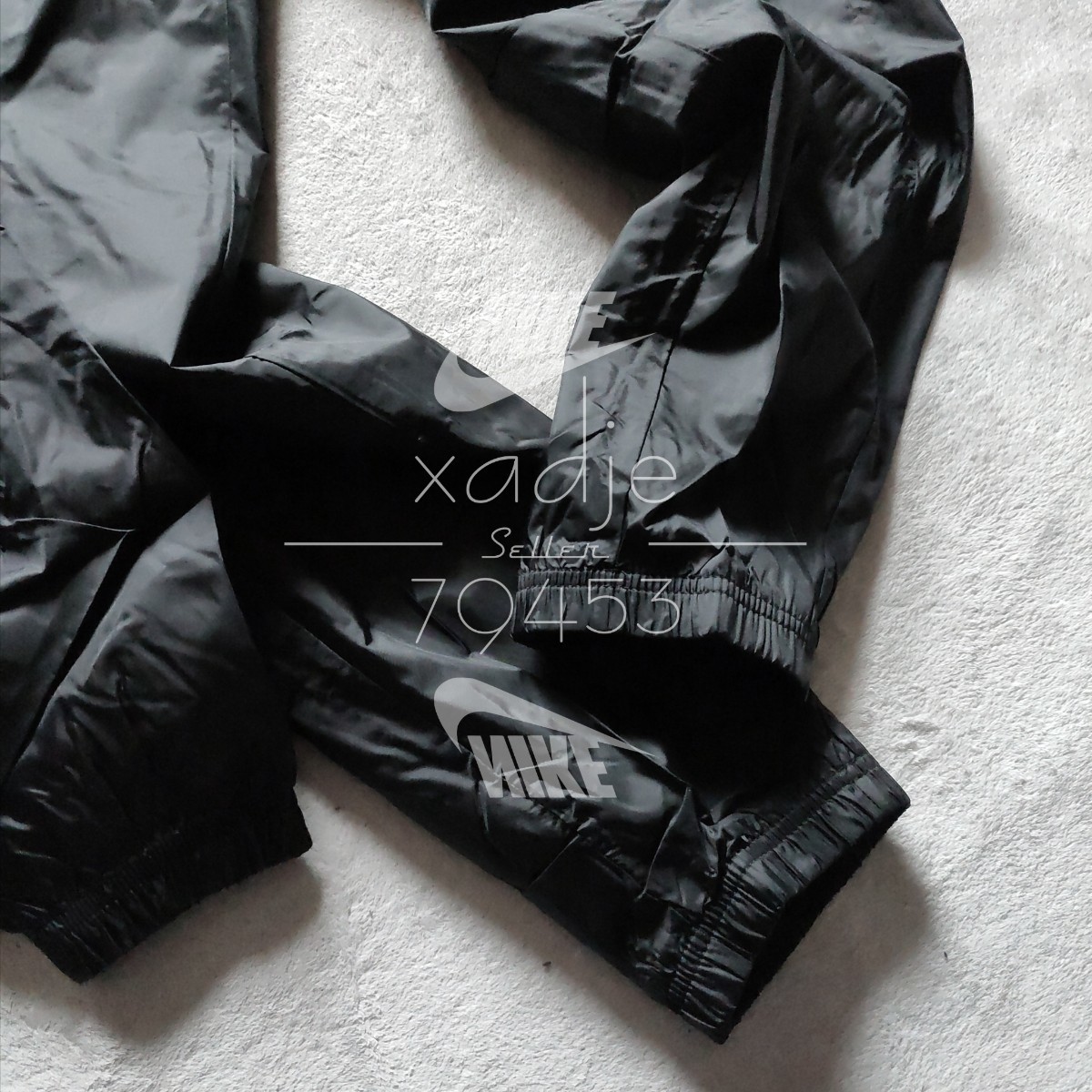 新品 正規品 NIKE ナイキ ウィンドブレーカー 上下セット ナイロン ジャケット パンツ ロゴ刺繍 セットアップ 黒 ブラック 白 2XL XXLの画像9