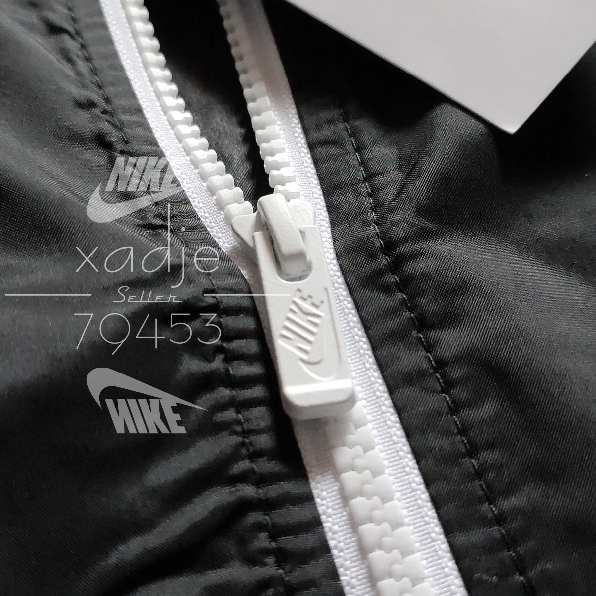 新品 正規品 NIKE ナイキ ウィンドブレーカー 上下セット ナイロン ジャケット パンツ ロゴ刺繍 セットアップ 黒 ブラック 白 2XL XXLの画像5