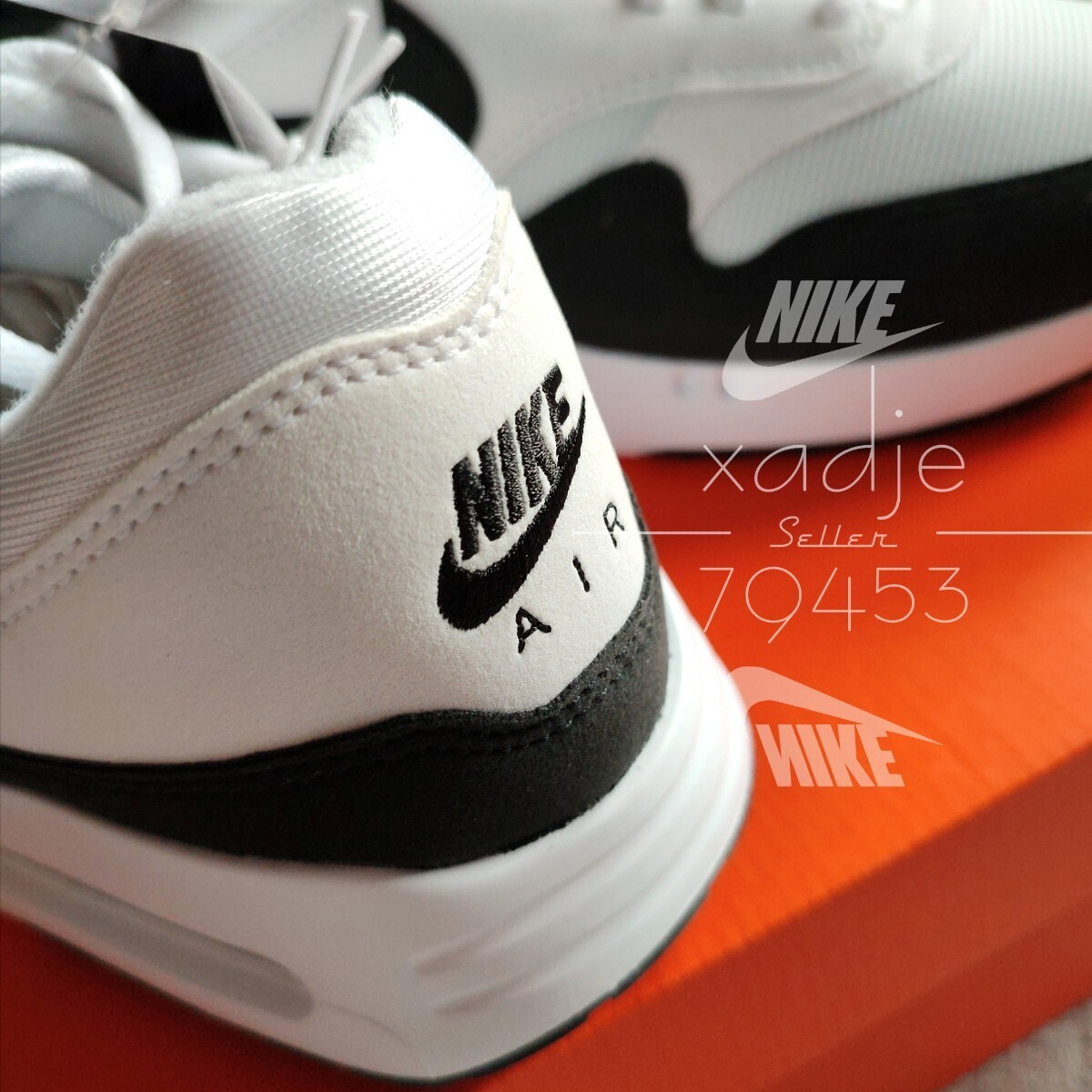 新品 正規品 NIKE ナイキ AIR MAX 1 GOLF エアマックス1 ゴルフ 白 ホワイト 黒 ブラック 25.5cm US7.5 耐久 耐水 スパイクレス 箱付き_画像7