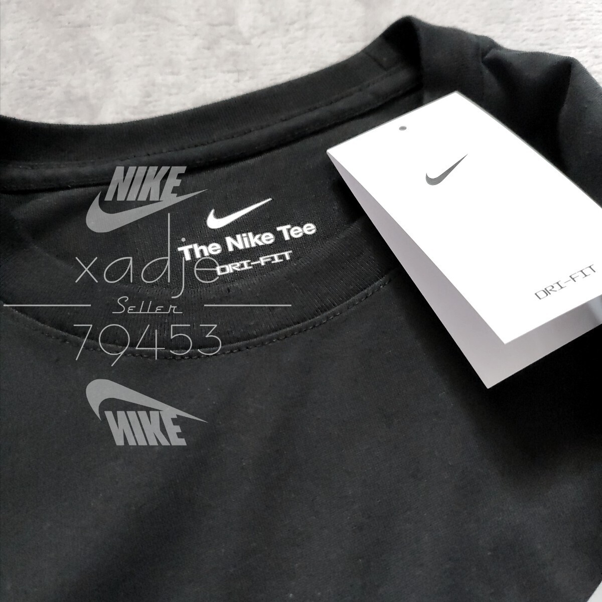 新品 正規品 NIKE ナイキ NSW SWOOSH ビッグスウッシュ プリント 長袖 ロンT 2枚セット 黒 ブラック 白 ホワイト XLの画像5