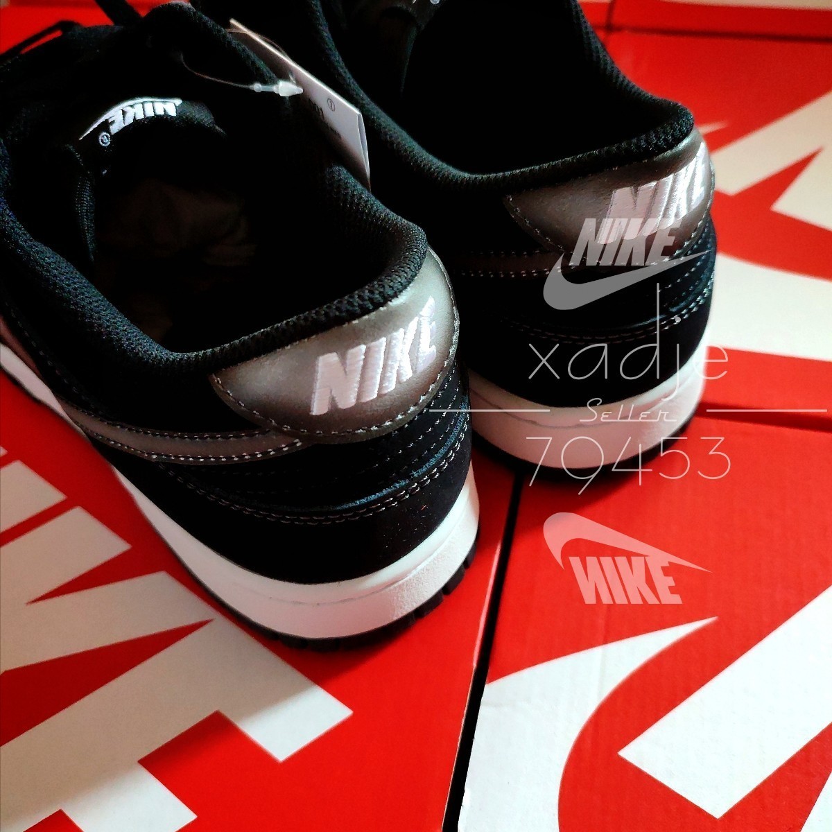 新品 正規品 NIKE ナイキ DUNK LOW RETRO NAS ダンク ロー レトロ 黒 ブラック 白 ホワイト 28cm US10 箱付き_画像6