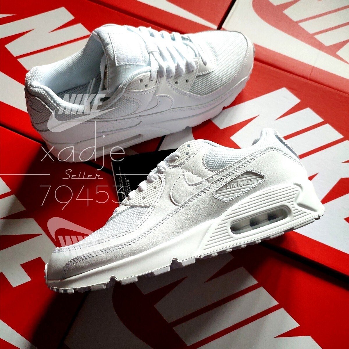 新品 正規品 NIKE ナイキ AIR MAX 90 エアマックス 90 白 ホワイト トリプルホワイト 27cm US9 箱付きの画像1