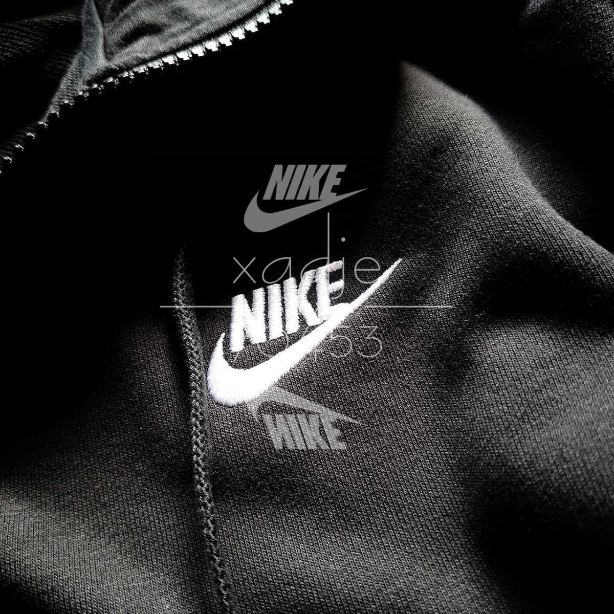  new goods regular goods NIKE Nike sweat top and bottom set Parker pants Logo embroidery setup black black white ...M