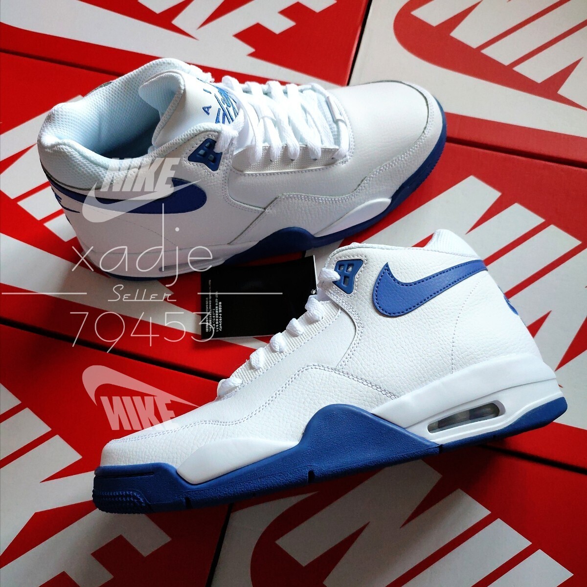  new goods regular goods NIKE Nike FLIGHT LEGACY flight Legacy white white blue blue 26.5cm US8.5 box attaching 