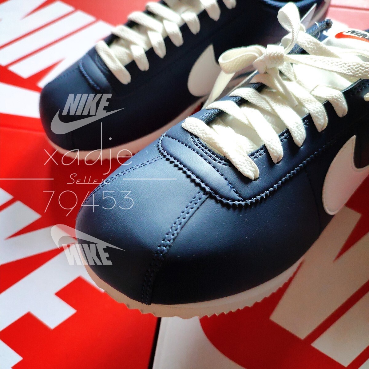 新品 正規品 NIKE ナイキ CORTEZ コルテッツ 紺 ネイビー 白 セイル 27cm US9 箱付きの画像5