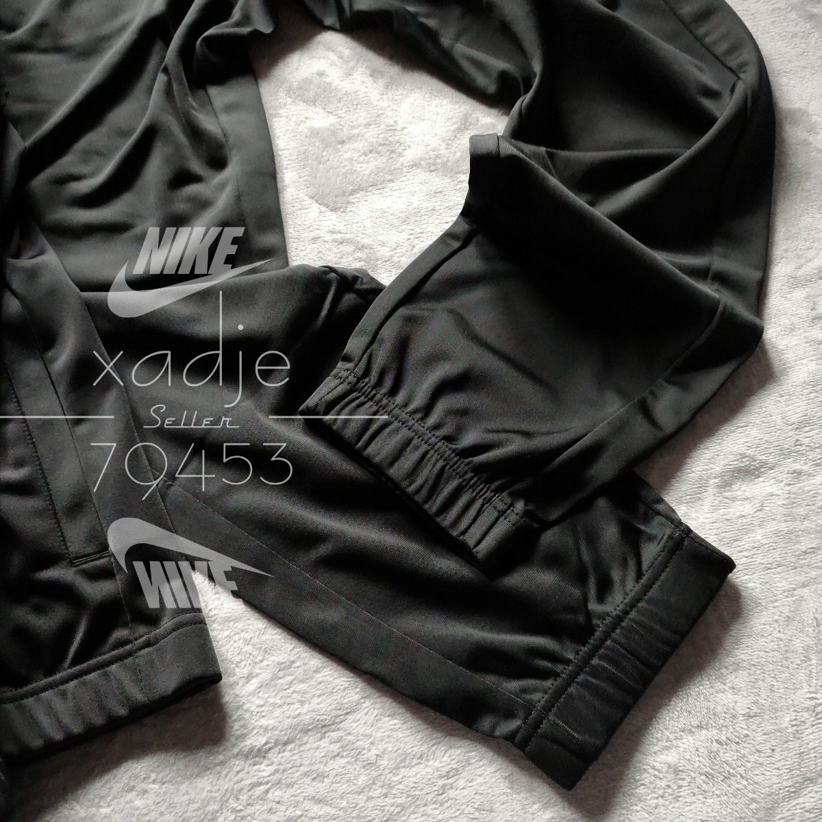 新品 正規品 NIKE ナイキ ジャージ 上下セット ジャケット パンツ ロゴ刺繍 セットアップ MOVE TO ZERO 黒 ブラック 白 Lの画像7