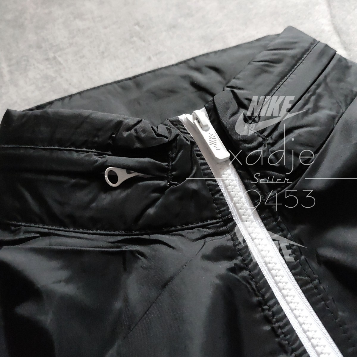 新品 正規品 NIKE ナイキ ウィンドブレーカー 上下セット ナイロン ジャケット パンツ ロゴ刺繍 セットアップ 黒 ブラック 白 XL